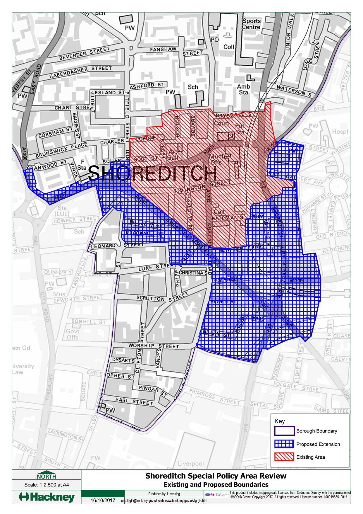 Map Of Existing And Proposed Shoreditch SPA 